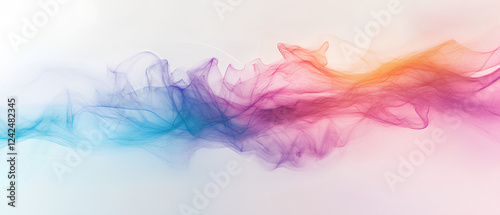 Futuristic data streams in electric blue neon purple and magenta forming dynamic wave patterns on a pristine white background minimalistic digital rendering  
