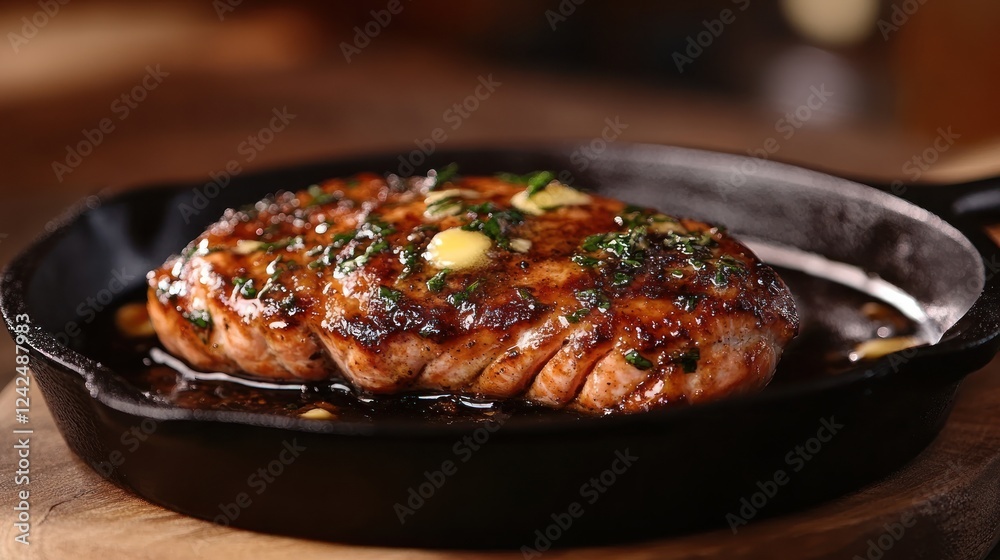 Fototapeta premium Delicious Pan-Seared Salmon Fillet