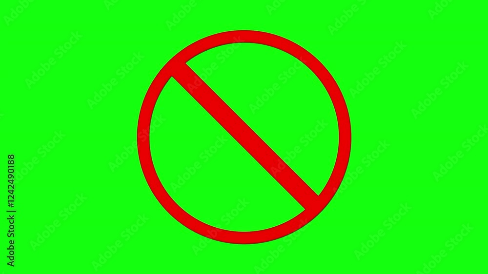 Red Circle Cross Out Green Screen 4K UHD Red Circle Cross Out Green Screen 4K UHD