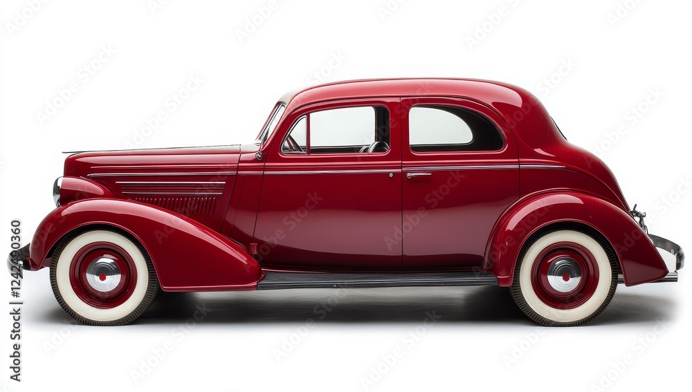 Red Classic Car Studio Shot, White Background (3) Red Classic Car Studio Shot, White Background (3)