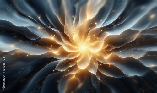 Abstract background. Golden background. Golden light, sun rays, gold flare. Light flashes. Golden shining light effect. Bright sun sparkles with stars and sparkles.