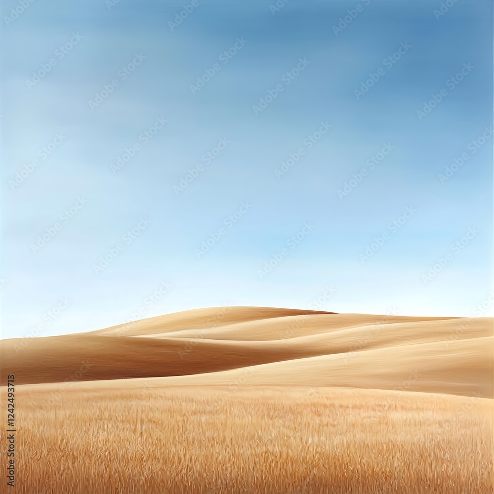 Golden Wheat Field Under a Blue Sky Golden Wheat Field Under a Blue Sky