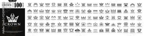 Crown icon set logo design. Crown sign collection. vector illustration