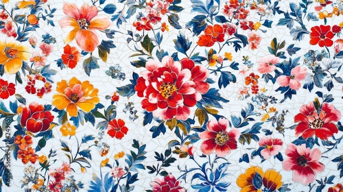 Bright floral motifs azulejos
