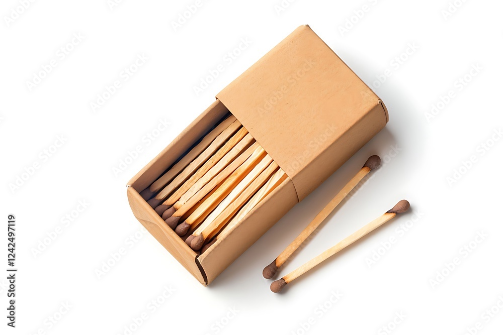Matchbox with whole matches isolated on white background Matchbox with whole matches isolated on white background