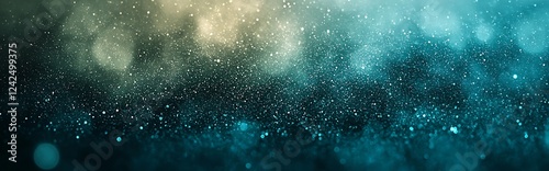 Illuminate your design with a teal green-blue grainy color gradient background. The glowing noise texture makes it perfect for captivating cover headers or posters. photo