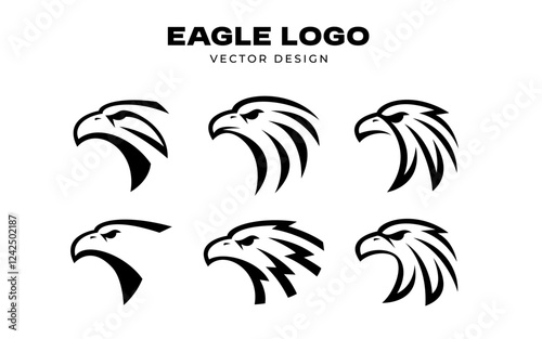 set eagle logo vector icon, head eagle design collection