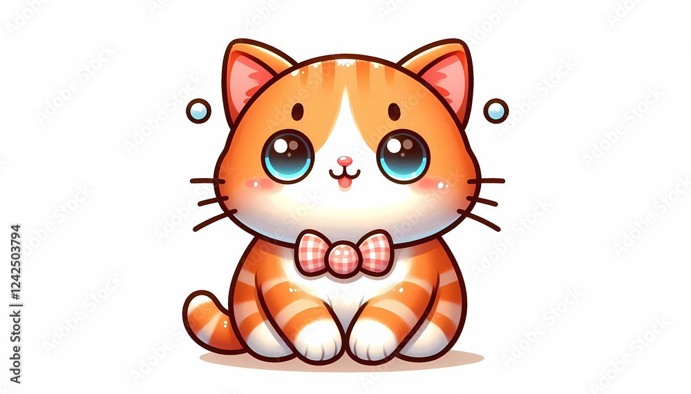 illustration of cute cat on white background illustration of cute cat on white background
