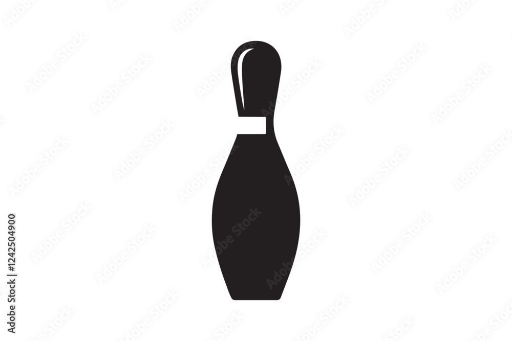 Bowling pin vector silhouette isolated in white background Bowling pin vector silhouette isolated in white background