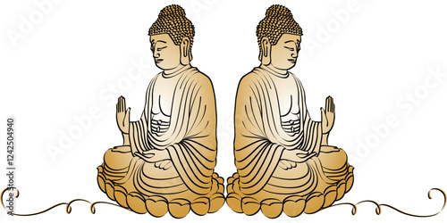 vector design Buddha statue for Vesak Day eps 1
