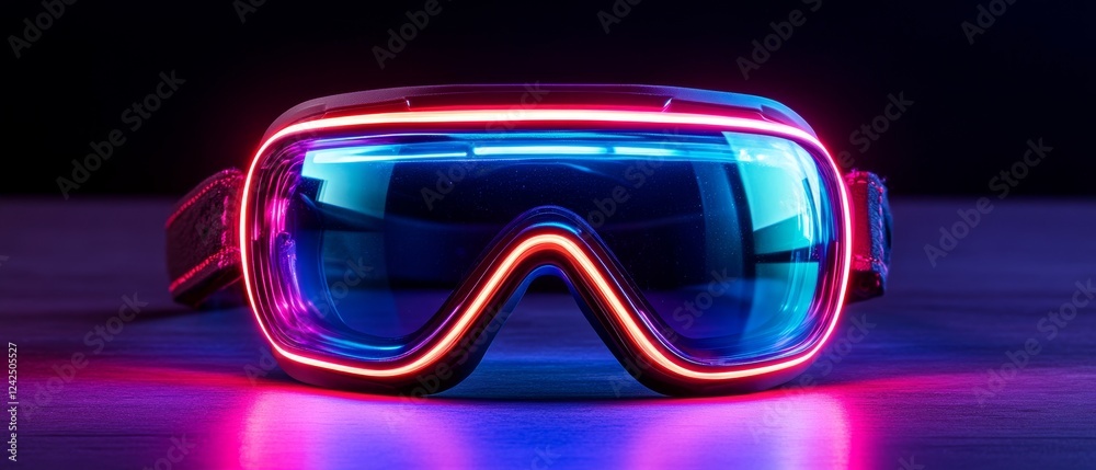 Goggles with a Sleek Frame Illuminated by Dynamic Color Changes Bold and Edgy Design Goggles with a Sleek Frame Illuminated by Dynamic Color Changes Bold and Edgy Design