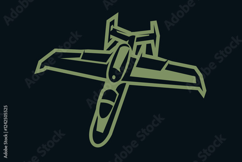 german world war II fighter jet vector illustration. simple icon