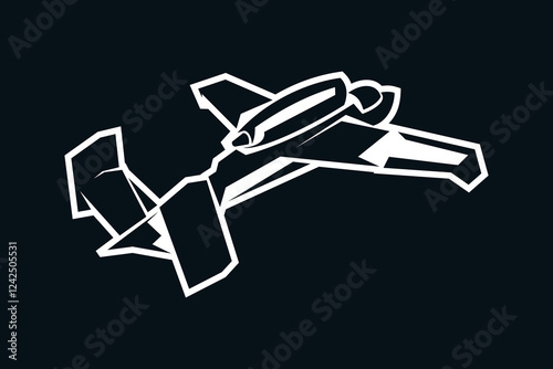 german world war II fighter jet vector illustration. simple icon