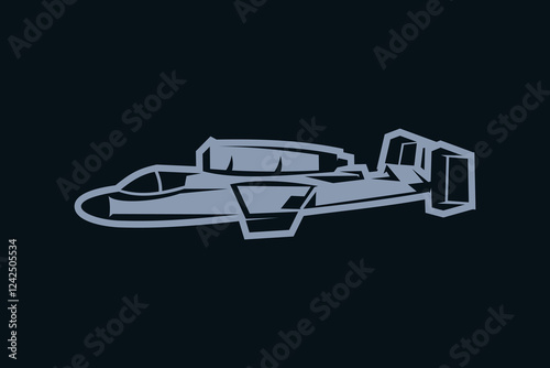 german world war II fighter jet vector illustration. simple icon