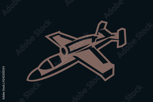 german world war II fighter jet vector illustration. simple icon