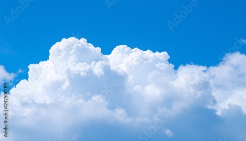 Majestic Cumulus Clouds Against a Vivid Blue Sky