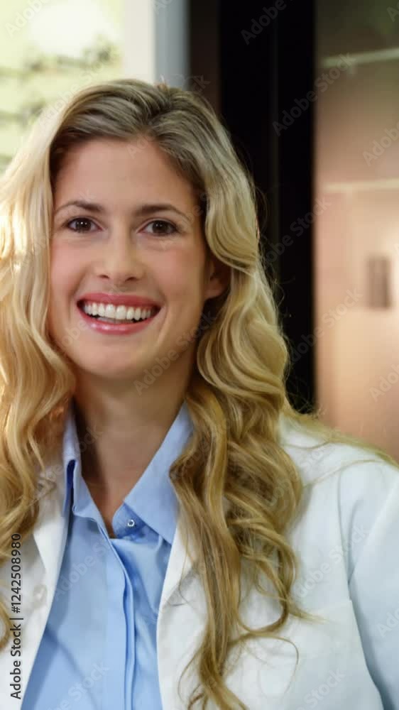Female optometrist in ophthalmology clinic Female optometrist in ophthalmology clinic