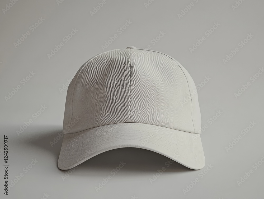 Minimalist Plain White Baseball Cap Headwear Mockup Template for Casual Wear and Style Promotion