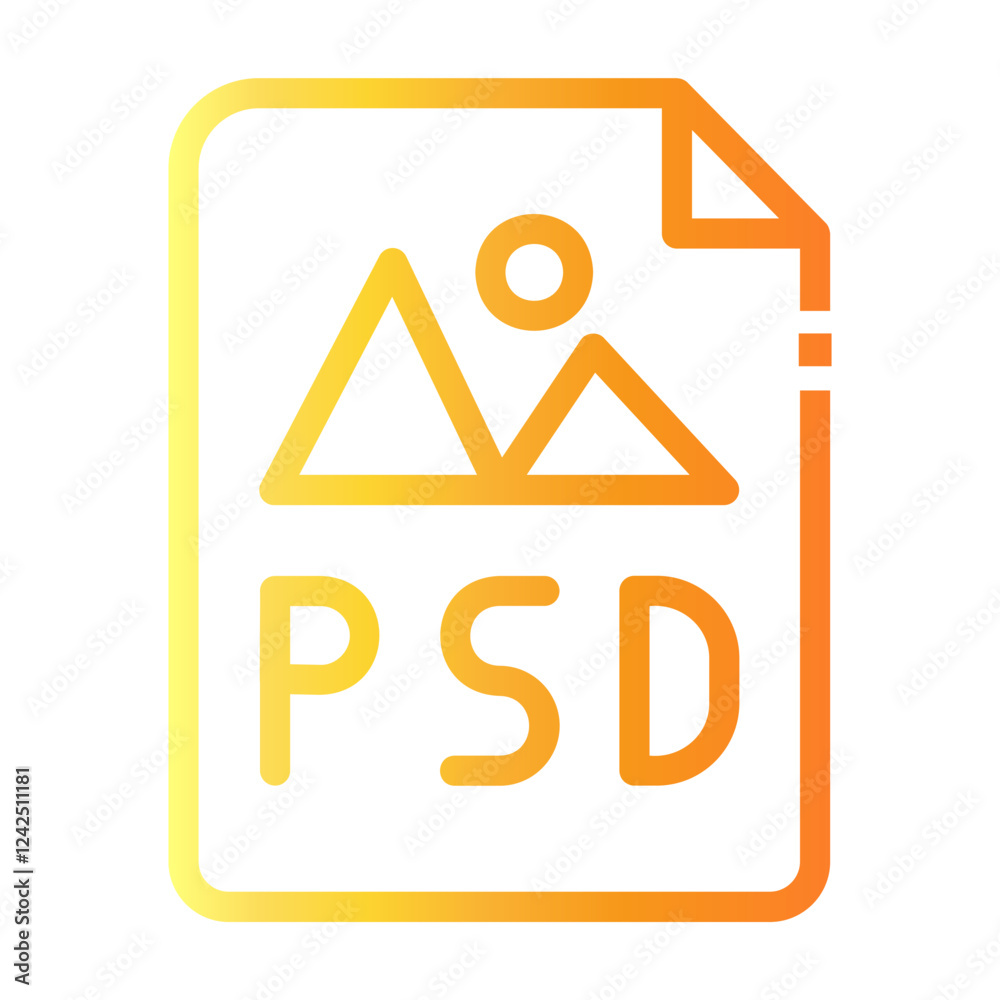photoshop file Line Gradient Icon photoshop file Line Gradient Icon
