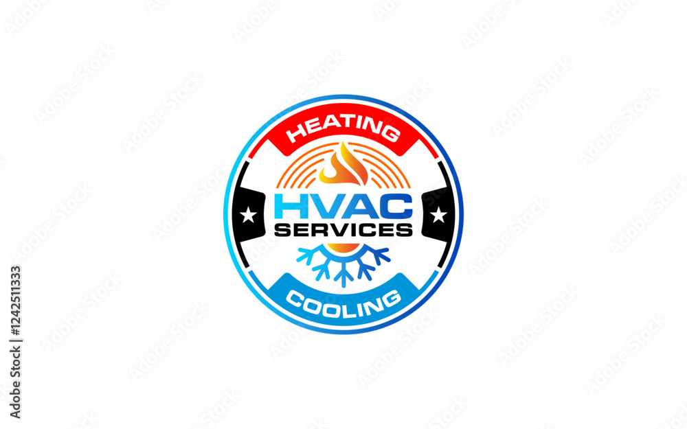 Illustration graphic vector of plumbing, heating, and cooling service company logo design template Illustration graphic vector of plumbing, heating, and cooling service company logo design template