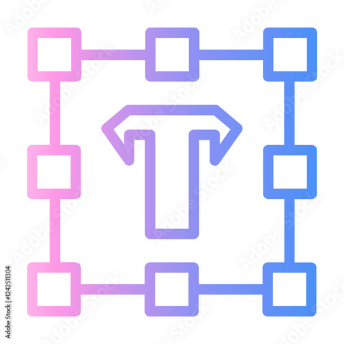 text tool Line Gradient Icon
