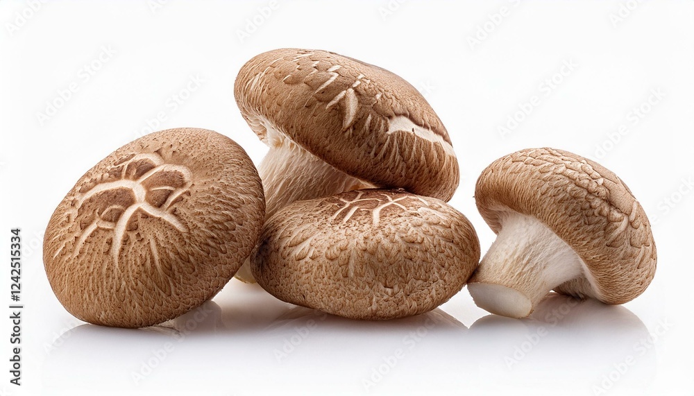 Mushrooms on a white background. Shiitake mushrooms isolated on white