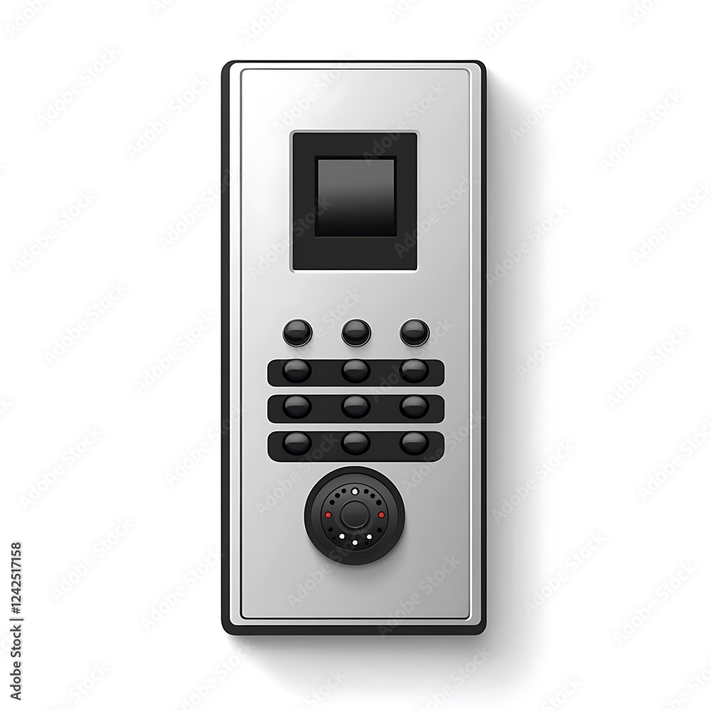 3D Render of a Wireless Home Intercom System, Isolated on White Background 3D Render of a Wireless Home Intercom System, Isolated on White Background