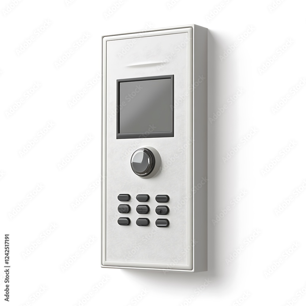 3D Render of a Wireless Home Intercom System, Isolated on White Background 3D Render of a Wireless Home Intercom System, Isolated on White Background
