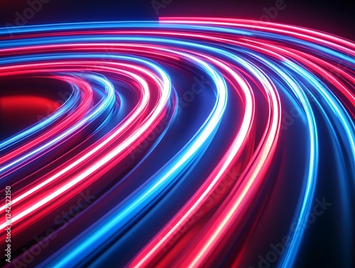 Abstract Glowing Light Trails with Vibrant Colors Creating a Futuristic Energy Wave Effect in a Dynamic Digital Motion Background for Modern and Tech Themes