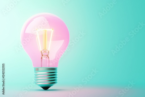 A creative concept of an idea represented by a glowing light bulb.