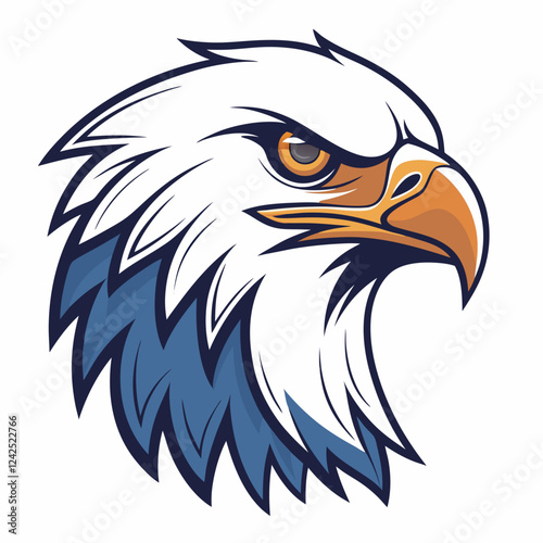 Eagle head vector illustration for sports logos, team mascots, patriotic designs, educational materials, and USA-themed graphic projects.