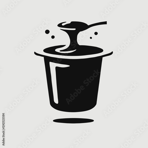 Pudding Cup Silhouettes in black on a white background