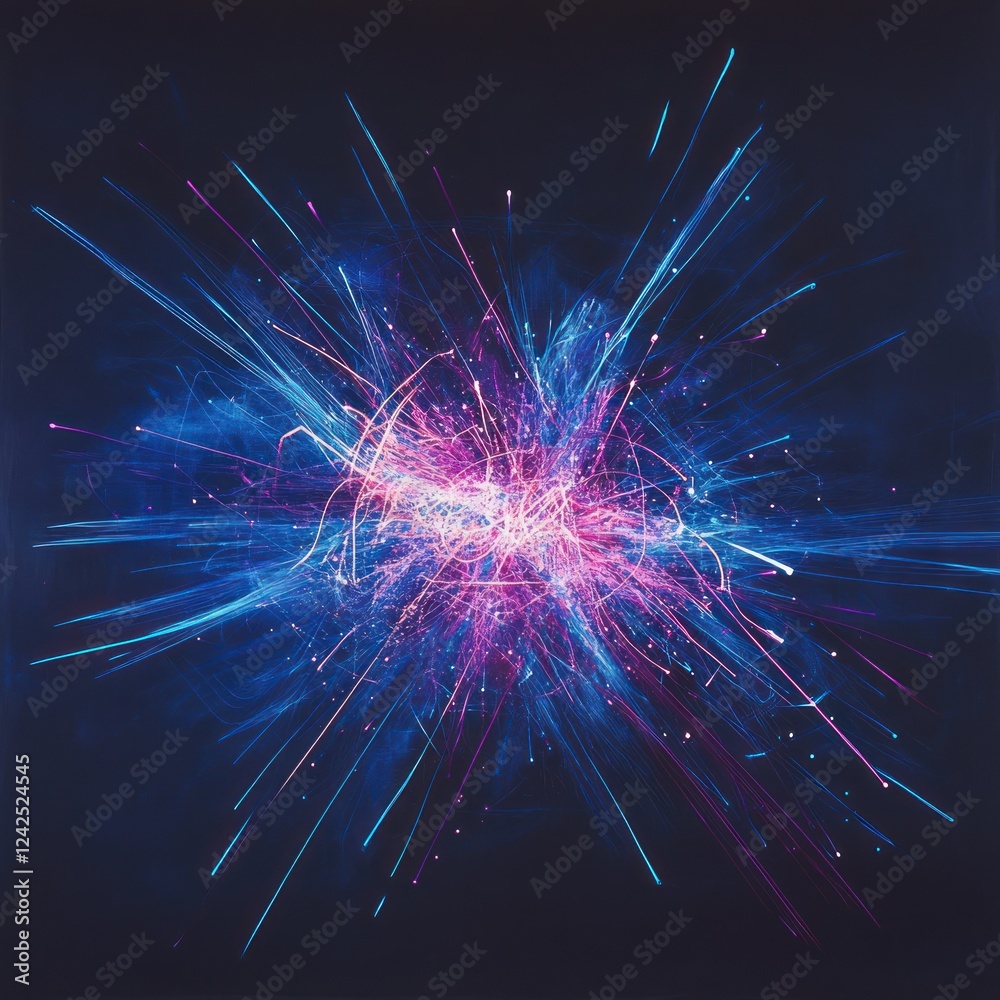 Abstract cosmic explosion; vibrant nebula; dark background; digital art; website header Abstract cosmic explosion; vibrant nebula; dark background; digital art; website header
