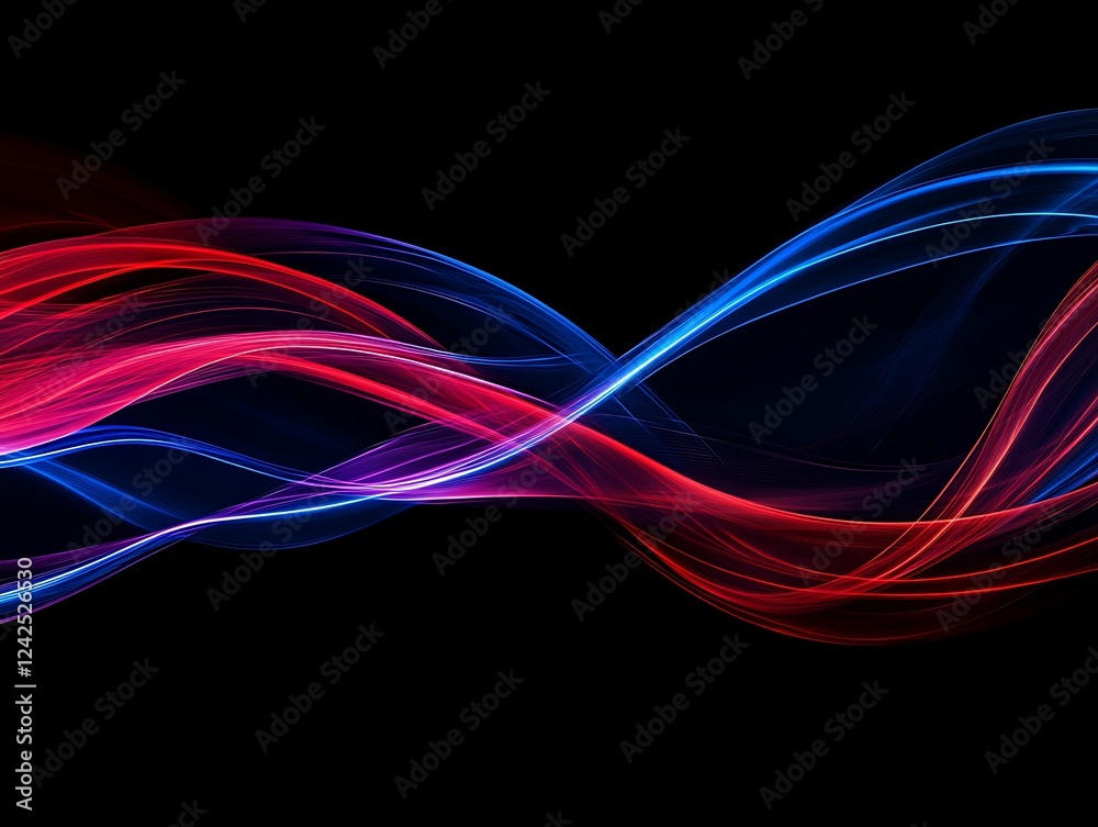 Abstract Glowing Light Trails with Vibrant Colors Creating a Futuristic Energy Wave Effect in a Dynamic Digital Motion Background for Modern and Tech Themes