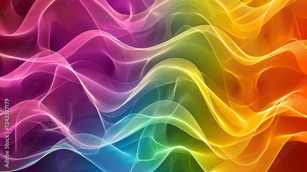 Obraz premium Vibrant Rainbow Wave Abstract Background