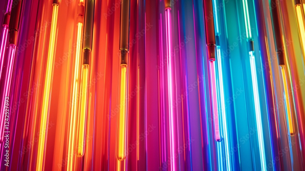 Neon light tubes arranged in a pattern Neon light tubes arranged in a pattern