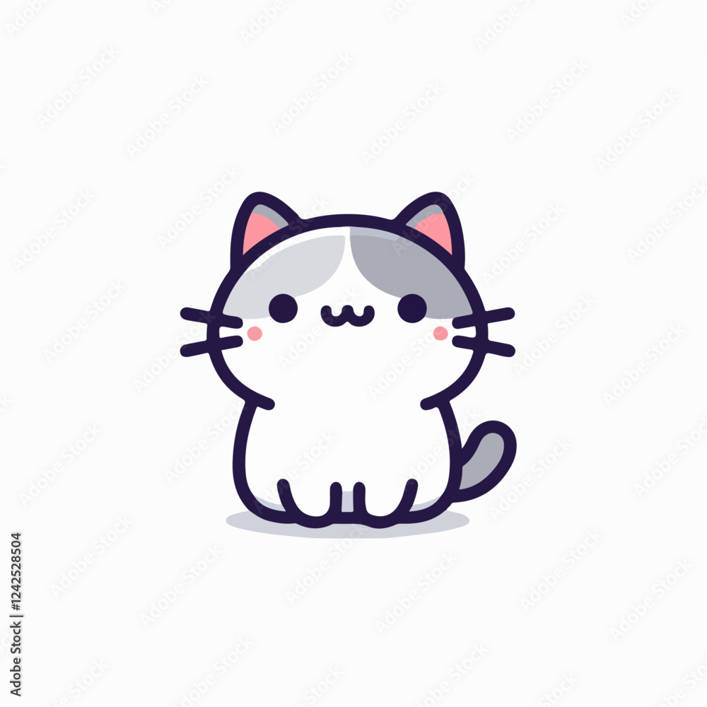 Obraz premium cute cat cartoon vector illustration