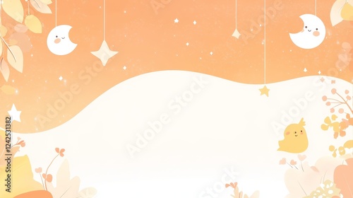 orange color. islamic background. flat art illustration