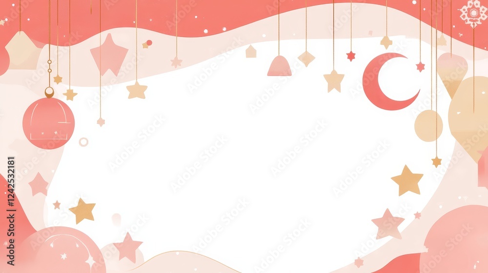 playful background with red color. islamic background.