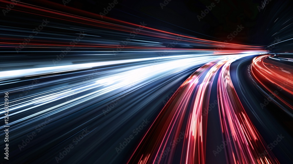 Abstract light trails creating a dynamic composition Abstract light trails creating a dynamic composition