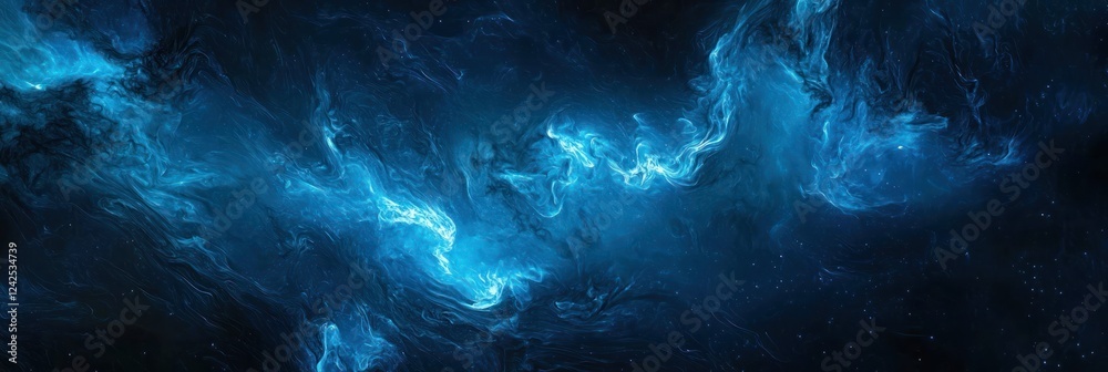 Fototapeta premium Stunning Cosmic Nebula with Bright Blue and Dark Background