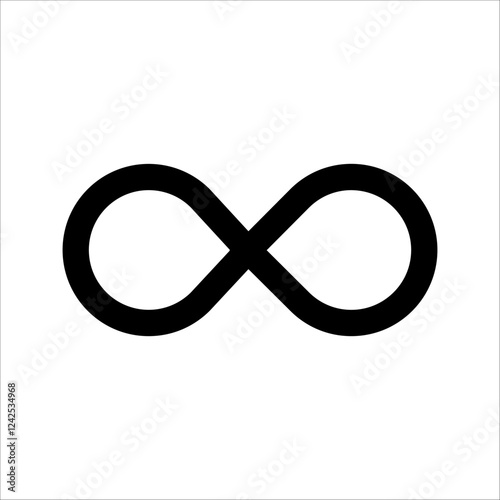 Infinity icon vector isolated on white background vector illustration, pictogram isolated on white background. color editable