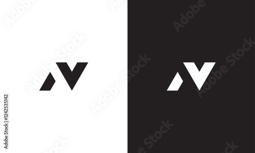 VN logo, monogram unique logo, black and white logo, premium elegant logo Vector