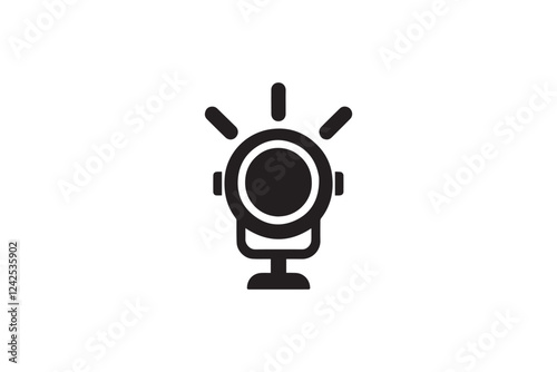 Spotlight vector silhouette isolated in white background