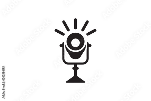 Spotlight vector silhouette isolated in white background
