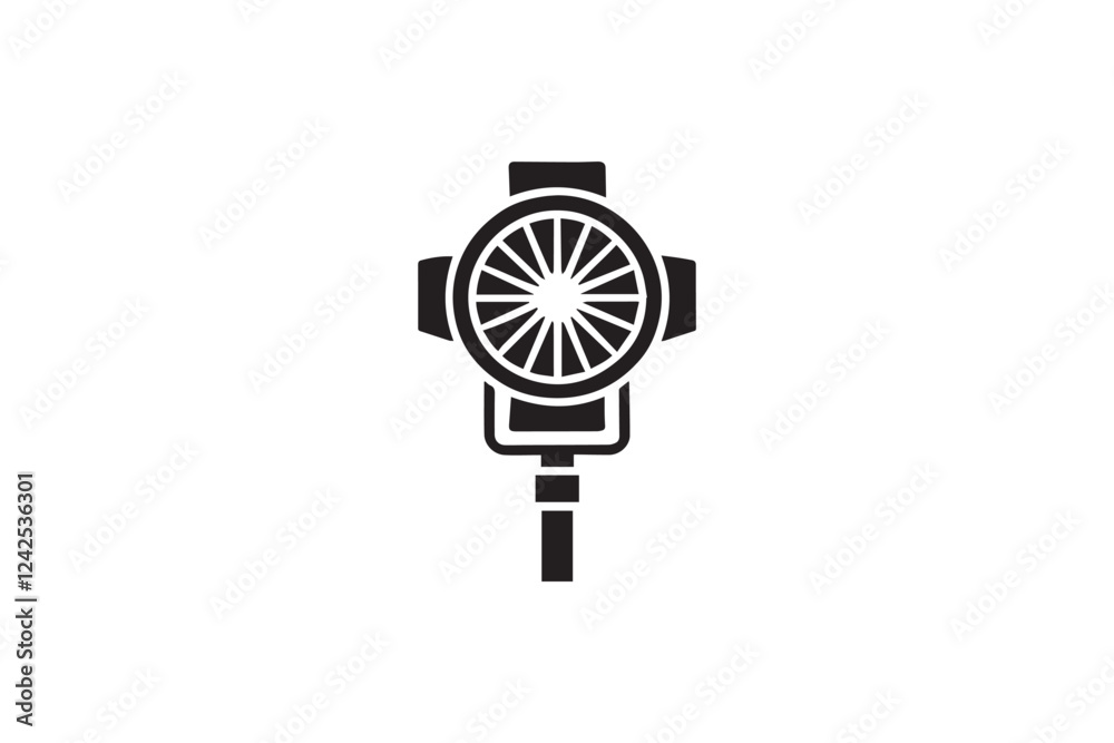 Obraz premium Spotlight vector silhouette isolated in white background
