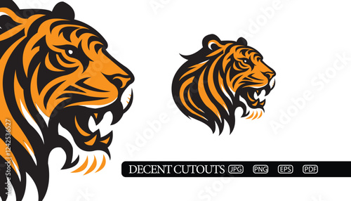 Kung Fu Tiger in Fighting Style - Mascot Vector Logo