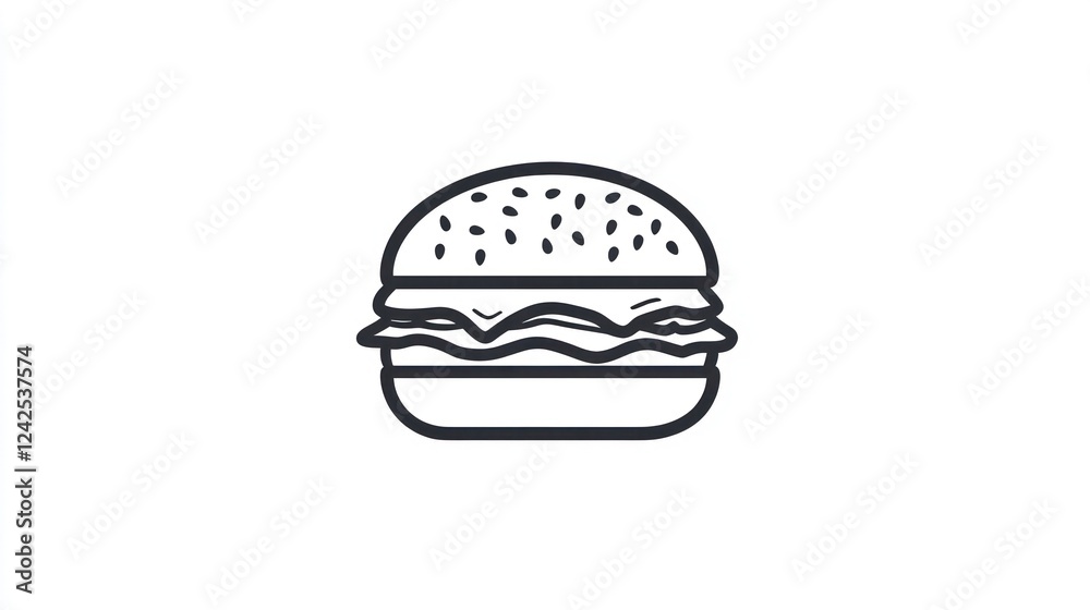 Cheeseburger Icon, Food Menu Design, White Background Cheeseburger Icon, Food Menu Design, White Background