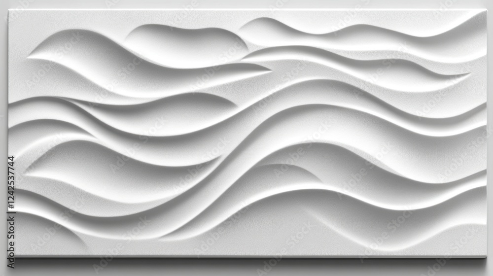 Obraz premium White Wave Panel Interior Wall Art Design
