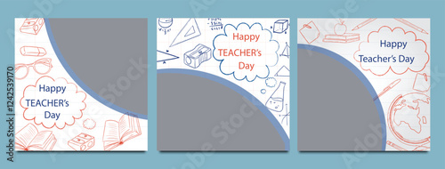 World Teachers Day creative concept banner, poster, social media post, template, background, Teacher day post card design. Happy Teachers Day creative idea.